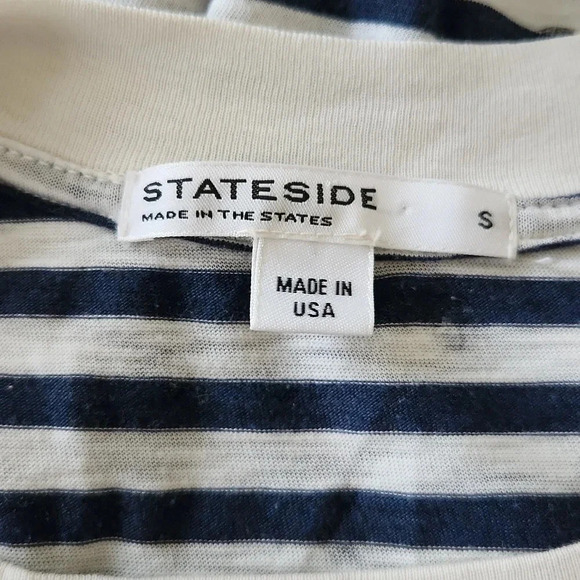 Stateside Striped and Polka Dot Navy and White Tank Top Womens Small - Picture 6 of 6